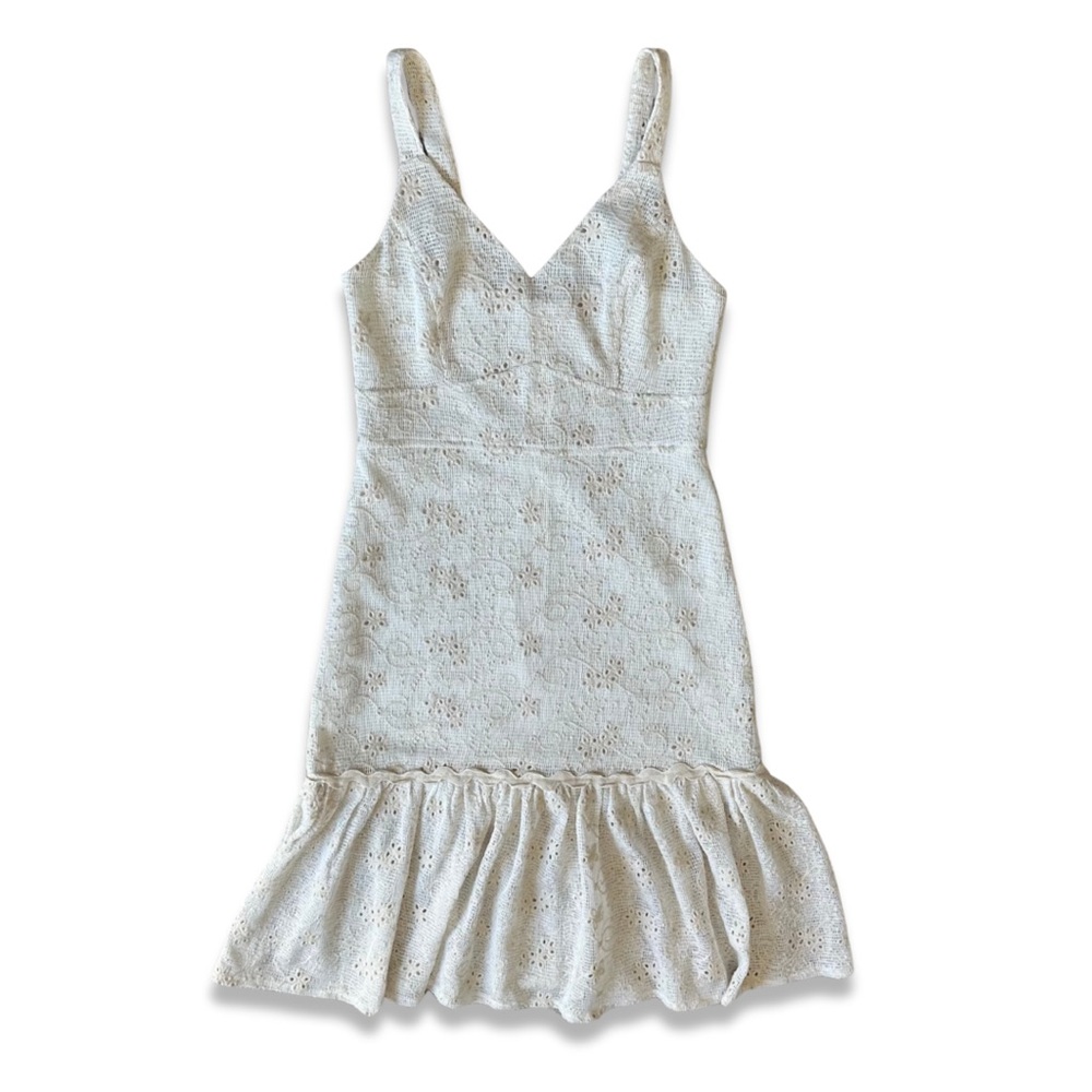 Vintage Freia Cream Lace Midi Fishtail Mermaid Dress Size 6/8 Bridal Shower